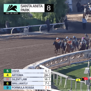 Usha wins the Las Brea Stakes on Sunday, December 28 at Santa Anita Park